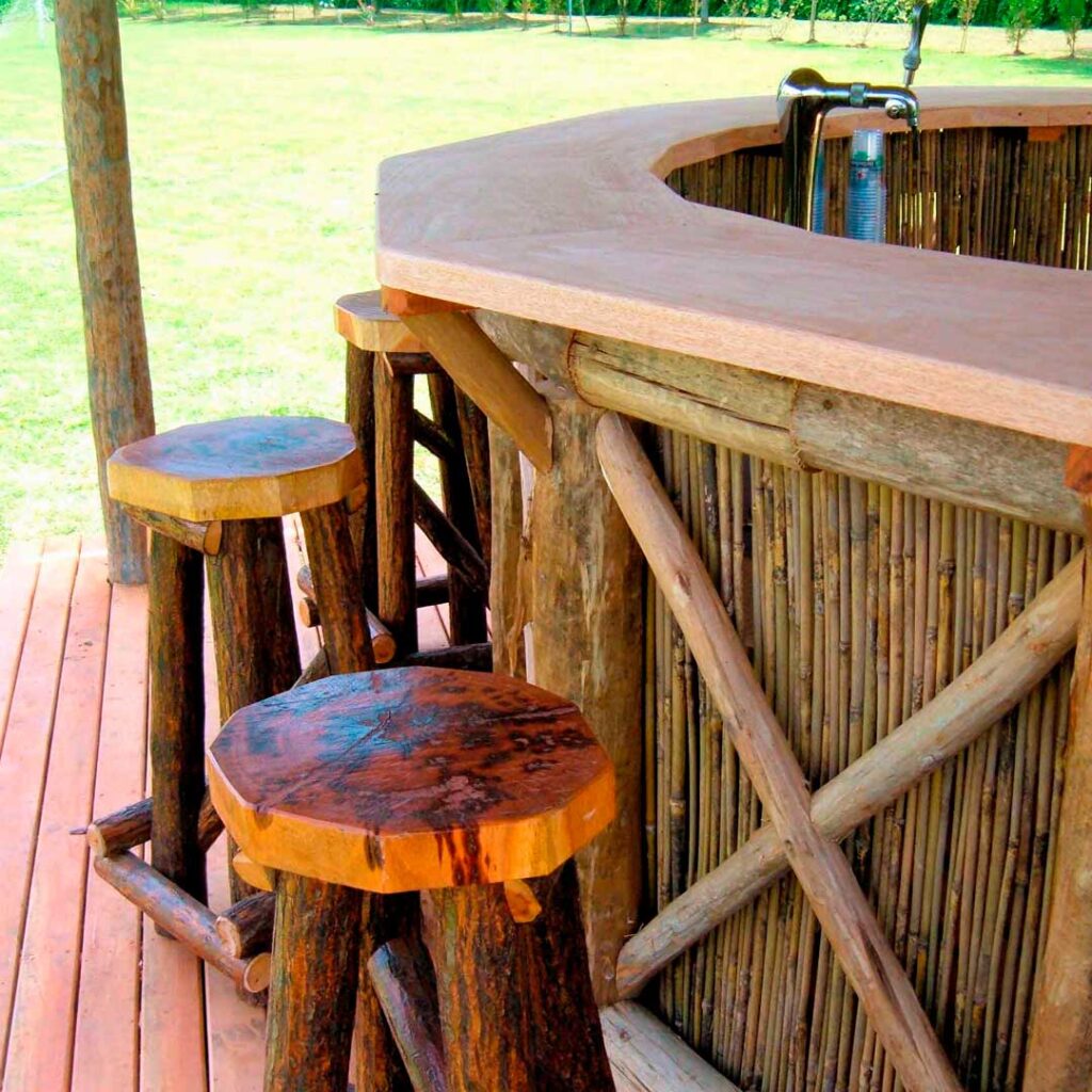 Barra de madera maciza para quinchos y espacios gourmet